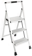 Load image into Gallery viewer, Topfun 3 Step Ladder, Lightweight Aluminum Folding Step Stool, Multi-Use Non-Slip Wide Platform Ultra-Light Sturdy Ladder, 225lbs Capacity, Fully Assembled for Household and Office