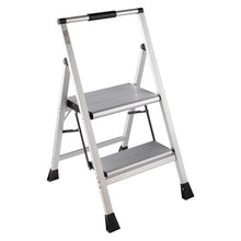 Load image into Gallery viewer, Topfun New 2 Step Ladder, Lightweight Aluminum Folding Step Stool, Non-Slip Wide Platform, 225lbs Capacity, Fully Assembled Multi-Use for Household Office Ultra-Light Sturdy Two-Step Ladder