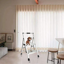 Load image into Gallery viewer, Topfun 2 Step Ladder, Lightweight Aluminum Folding Step Stool, Non-Slip Wide Platform, 225lbs Capacity, Fully Assembled Multi-Use for Household Office Ultra-Light Sturdy Two-Step Ladder