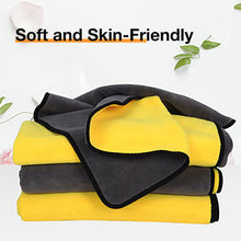 Load image into Gallery viewer, Dokidoge Cotton towels Super Absorbent Microfiber Dog Towel for Small Medium Large Dogs and Cat, Yellow & Grey