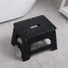 Load image into Gallery viewer, Topfun Folding Step Stool, 9 inch Non-Slip Footstool for Adults or Kids, Sturdy Safe Enough, Holds up to 300 Lb, Foldable Step Stools Storage/Open Easy, for Kitchen,Toilet,Office,RV (Black, 9inch)