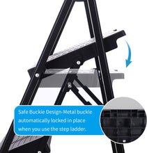 Load image into Gallery viewer, Topfun Folding 2 Step Ladder, Safety Lock Design, Sturdy Steel Ladder with Convenient Handgrip and Anti-Slip Wide Pedal, 300lbs Capacity, Portable Foldable Step Stool (3-Step with Tool Platform)