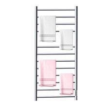 Load image into Gallery viewer, Sikobin Electrically heated towel rails Stainless Steel Towel Warmer with Timer, Wall Mounted Heated Drying Rack, Built-in Timer, with LED Indicators, Pluggable or Hardwired to Save Space in Home Bathrooms