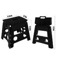 Load image into Gallery viewer, Topfun Folding Step Stool, 13 inch Non-Slip Footstool for Adults or Kids, Sturdy Safe Enough, Holds up to 300 Lb, Foldable Step Stools Storage/Open Easy, for Kitchen,Toilet,Office,RV (Black, 13inch)