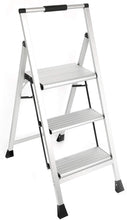 Load image into Gallery viewer, Topfun 3 Step Ladder, Lightweight Aluminum Folding Step Stool, Multi-Use Non-Slip Wide Platform Ultra-Light Sturdy Ladder, 225lbs Capacity, Fully Assembled for Household and Office
