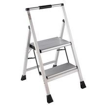 Load image into Gallery viewer, Topfun New 2 Step Ladder, Lightweight Aluminum Folding Step Stool, Non-Slip Wide Platform, 225lbs Capacity, Fully Assembled Multi-Use for Household Office Ultra-Light Sturdy Two-Step Ladder
