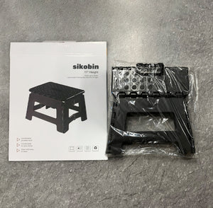 Sikobin Extra Strong Folding Step Stool - 11" - Sturdy enough to hold 300 lbs - Lightweight Folding Step Stool for Adults and Kids - One Flip to Open - not of metal Great for Kitchens, Bathrooms and bedroom