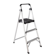 Load image into Gallery viewer, Topfun New Topfun Folding 3 Step Ladder, Safety Lock Design, Sturdy Steel Ladder with Convenient Handgrip and Anti-Slip Wide Pedal, 300lbs Capacity, Portable Foldable Step Stool (3-Step)
